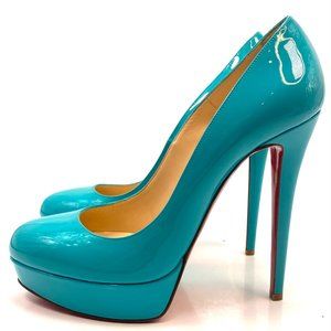 Christian Louboutin Bianca 140 Blue Turquoise Patent Heels 41